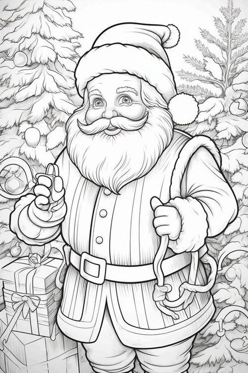 Best Santa Christmas 2023 Coloring Pages