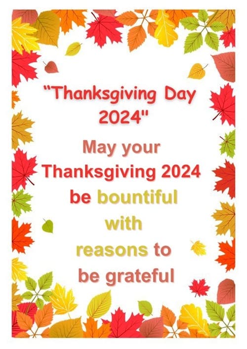 Happy Thanksgiving 2024 Greetings Card for Friends