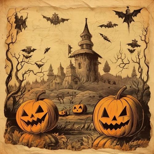 Pumpkin Vintage Halloween 2024 Wallpaper