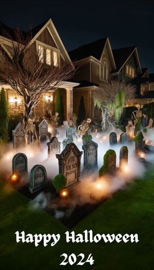 Spooky Cemetery Theme for Halloween 2024 Decorations Outdoor