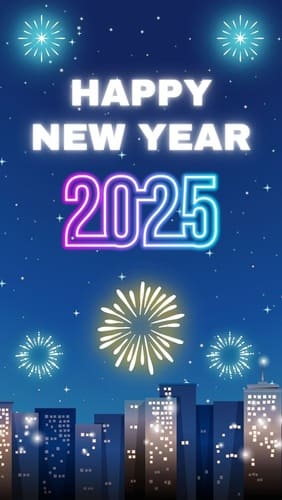 Happy New Year 2025 Greetings Card To Friends