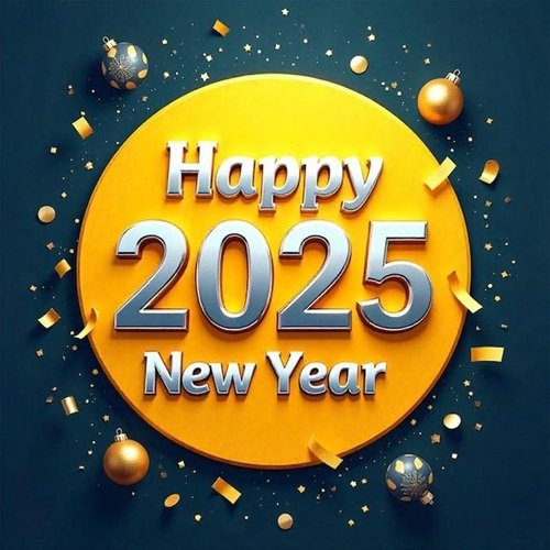 Happy New Year 2025 Greetings Card for Facebook